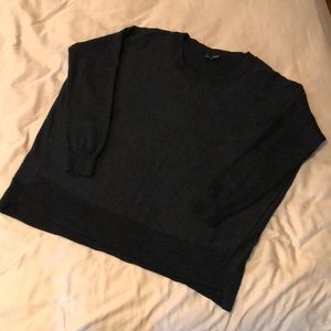 Eileen Fisher Merino Wool Sweater Dolman Sleeve Dark Gray Size Petite Medium